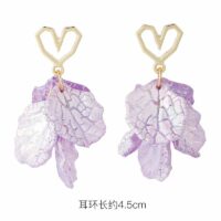 [925銀針]紫色小清新花朵韓式耳環