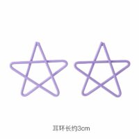 [925銀針]紫色小清新花朵韓式耳環