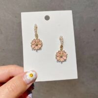 [925銀針]新款花朵珍珠耳環