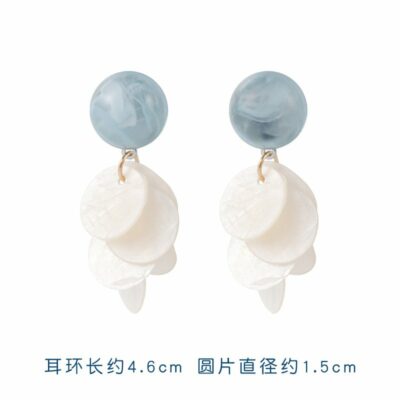 [925銀針]簡約藍色系百搭耳環