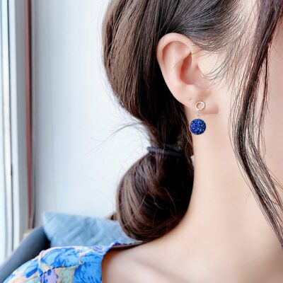 [925銀針]藍色星空耳飾