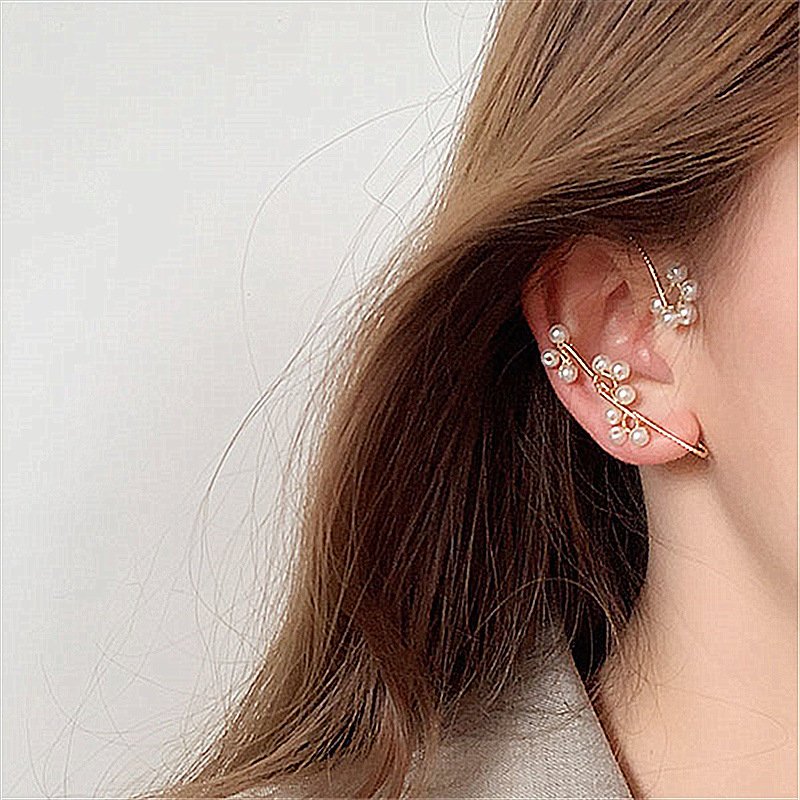 珍珠花朵耳環無耳洞耳釘耳夾耳飾