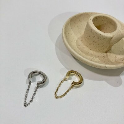 [925銀針]鏈條流蘇耳夾式耳環