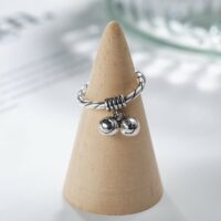 [925銀]小眾設計圓珠笑臉戒指