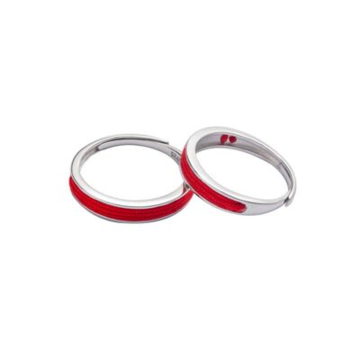 [s925純銀]紅繩情侶推拉戒指
