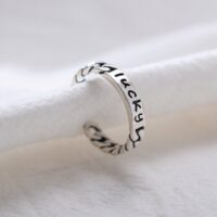 [925純銀]復古個性幸運戒指女