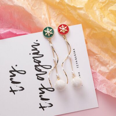 [鋼針]小巧可愛時尚聖誕耳環