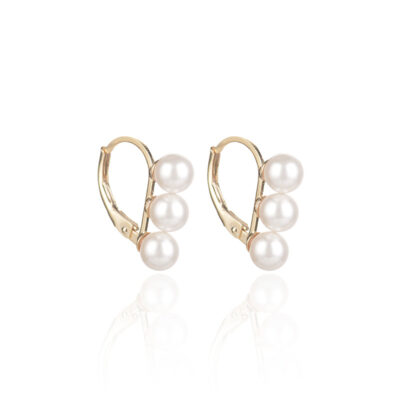 [925純銀]三顆珍珠設計感耳環