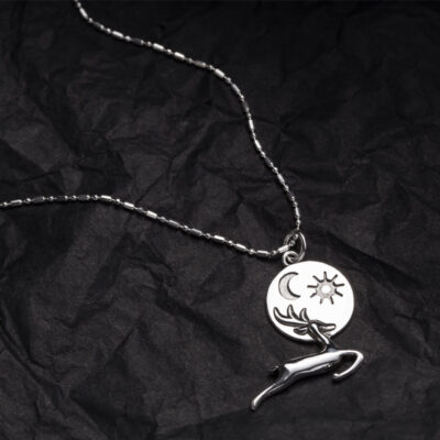 [925純銀]麋鹿月亮太陽項鍊