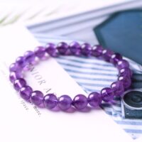 [紫水晶]烏拉圭濃紫色品質手鍊 - 四等, 8mm