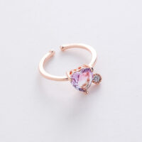 [銅]多款微鑲水晶鋯石戒指 - 10#12955B（紫色）, 均碼