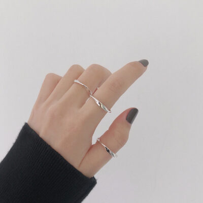 [925純銀]極簡扭紋戒指