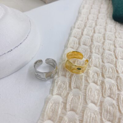 [s925純銀]凹凸不規則開口設計戒指指環