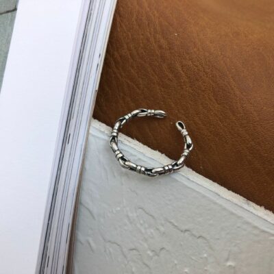 [925純銀]做舊環環相扣戒指