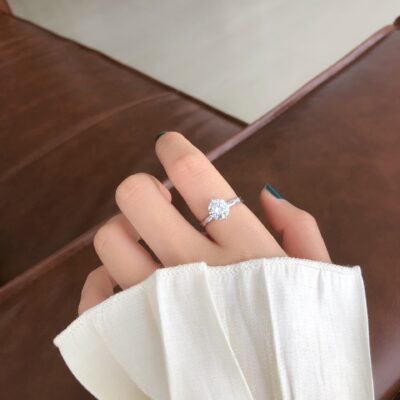 [925純銀]精緻鑲石推拉戒指