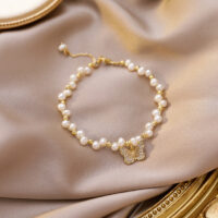 [珍珠]簡約森系蝴蝶珍珠手串項鍊 - A 手鍊款