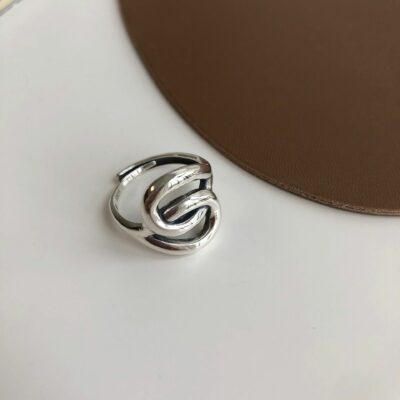 [925純銀]環環相扣冷淡風戒指
