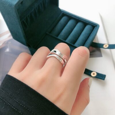 [925純銀]極簡不規則寬面戒指