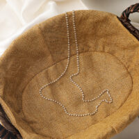 [合金]復古珍珠水晶串珠口罩鏈項鍊 - D 串珠款（白色）