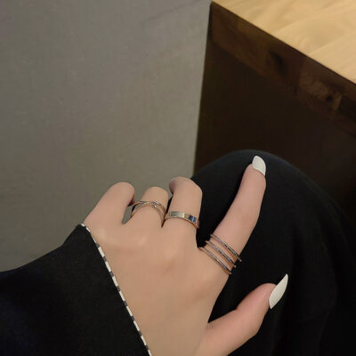 [合金]幾何戒指套裝