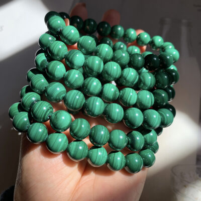 [孔雀石]無染色綠色水晶手串手鍊