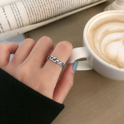 [925純銀]小眾設計音符戒指