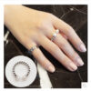 [925純銀]復古雙珍珠開口戒指