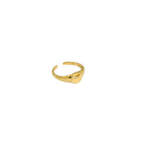 [925純銀]小眾微鑲鋯石戒指 - JT411金色【14號/可調節】, 開口可調節