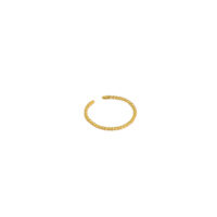 [925純銀]小眾微鑲鋯石戒指 - JT413金色【16號/可調節】, 開口可調節