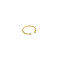 [925純銀]小眾微鑲鋯石戒指 - JT414金色【14號/可調節】, 開口可調節