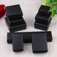黑色鉆石紋飾品收納盒 - 黑色, 5X5X3cm