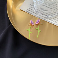 [鋼針]小清新花朵耳環 - 5號 小花朵 粉色 耳墜