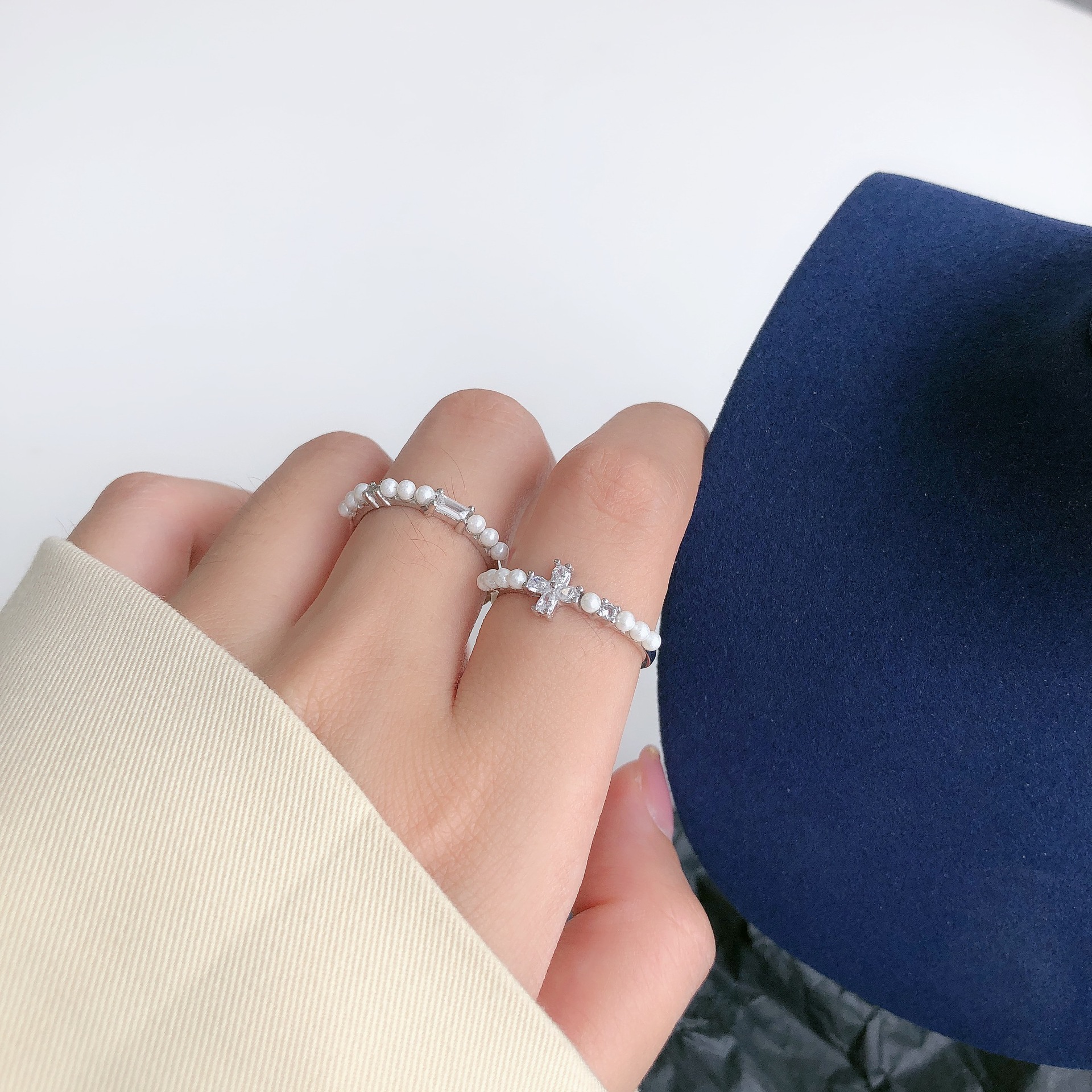 [925純銀]個性珍珠戒指