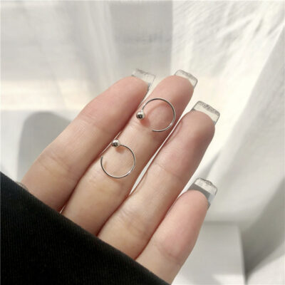 [鋼針]簡約小圈耳環