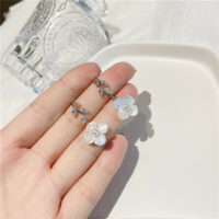 [🇰🇷韓.代工]甜美花朵鋯石耳環 - 925银针花朵耳环