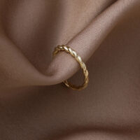 [銅]時尚精緻素圈戒指 - A 麻花款