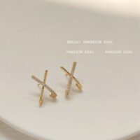 [925銀針]日本個性微鑲x造型耳環 - A967