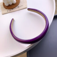 法式復古時髦PU皮頭箍 - B 紫色