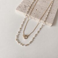 [🇰🇷韓.代工]東大門珍珠雙層鎖骨鏈 - 韩版双层项链