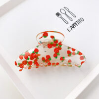 11cm水果創意設計髮夾 - 草莓-11cm, 抓夹