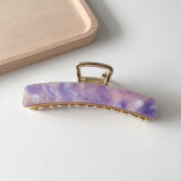 10.3cm韓版醋酸板材金屬髮夾 - 梦幻紫-10.3cm, 10.3cm