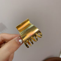 3.5cm冷淡風金屬盤髪髪夾 - 金属抓夹金色款--电镀真金 （直径约3.5cm）