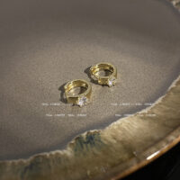 [925銀針]氣質冷淡風設計感耳環 - HSLE4163金