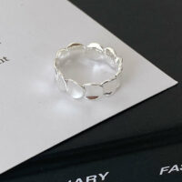 [925純銀]時尚開口魚鱗片戒指 - 银色, 开口可调节