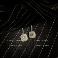 [925銀針]名媛鋯石方形耳環 - HSLE3037银