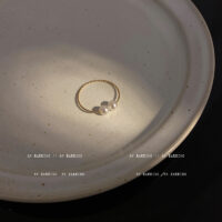 [銅]輕奢小眾珍珠素圈戒指 - HSLJ159单, 开口可调节