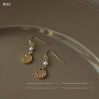[耳鉤]珍珠創意星芒耳環 - B-363