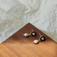 [925銀針]淡水珍珠復古耳環 - 1865黑色
