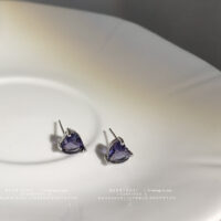 [925銀針]簡約甜美日常耳釘 - C-74紫