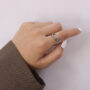 [316L鈦鋼]油畫感玫瑰花戒指 - A122钢色戒指, 开口可调节